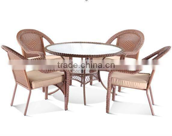 Garden Furniture Rattan Leisure Glass Dining Set AK1174