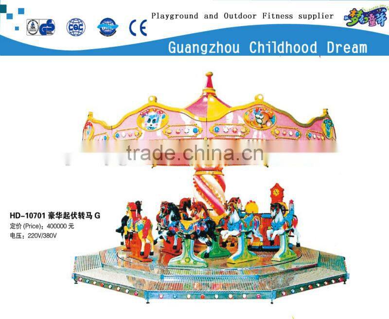 (HD-10804) Beautiful and with music 6 Seats amusement park electric riding horse toys