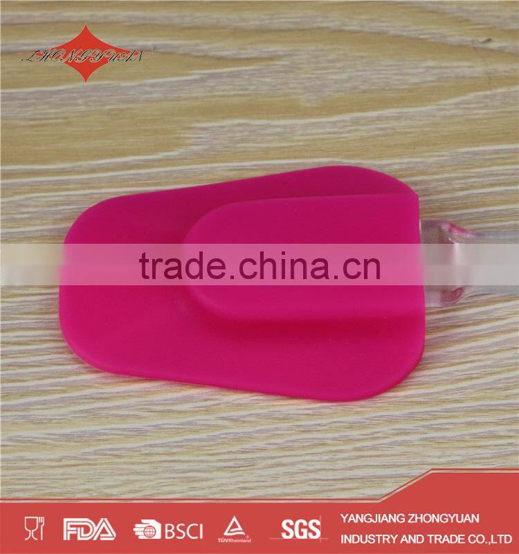 Colorful head design dull polished plastic handle silicone spatula