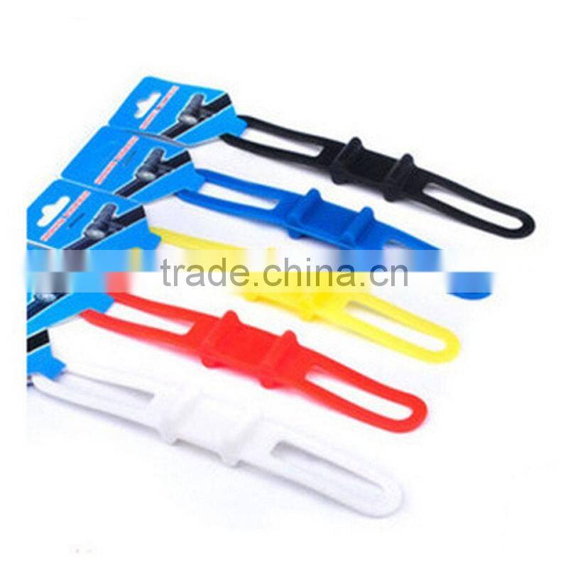 2016 New arrival Torch Phone Flashlight Bands Elastic Silicon Strap Bandage Mountain Road Bicycle Light Mount Holder