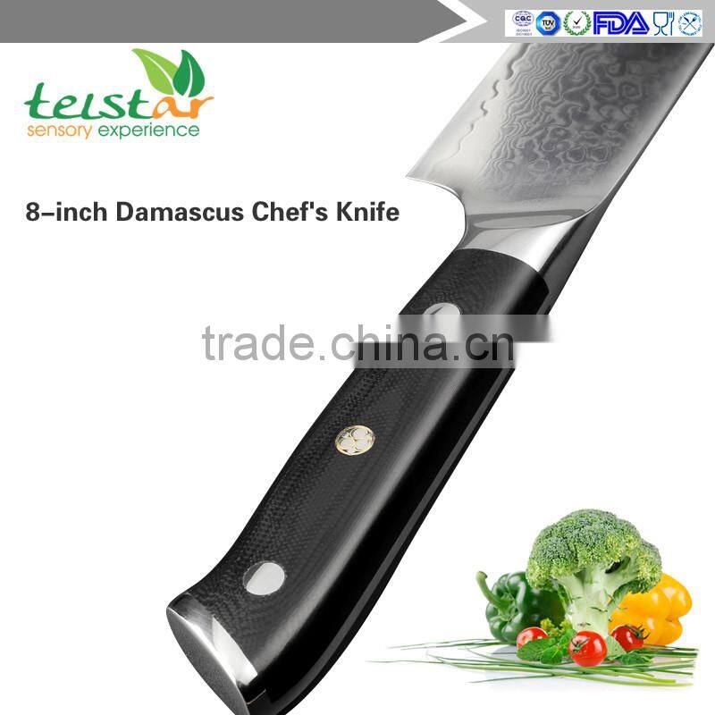 8" inch Chef Knife High Quality Japanese VG10 Damascus Steel Kitchen Knife with G10 Handle Fashion Cooking Cutter