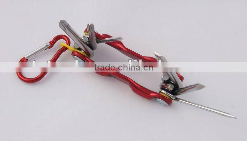 2014 new Stock pocket mini multi aluminium oxide promotion bike keychain tools 605-6