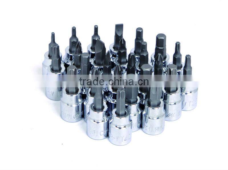 CF598305: 18pcs 1/4 and 1/2" drive socket and bit socket set