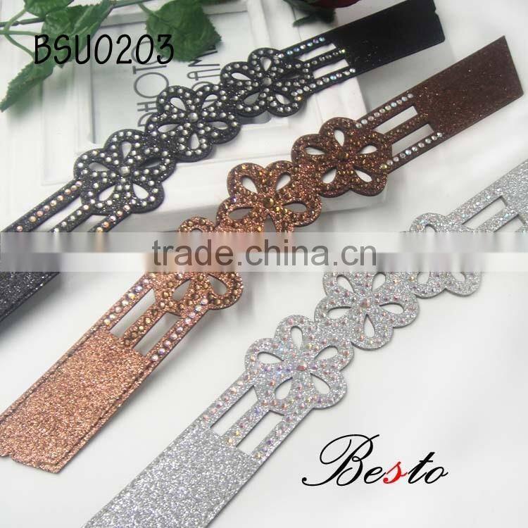 New styles wholesale custom ladies rhinestone shoe upper