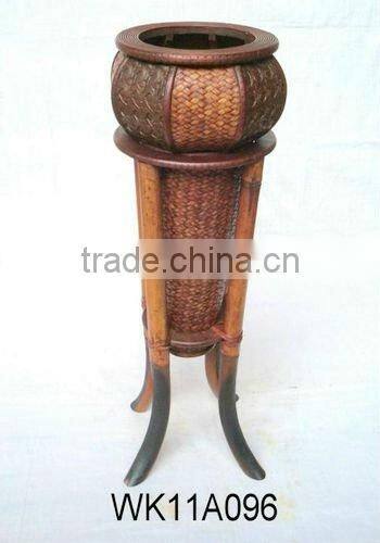Bamboo flower pot, wooden flower pot.