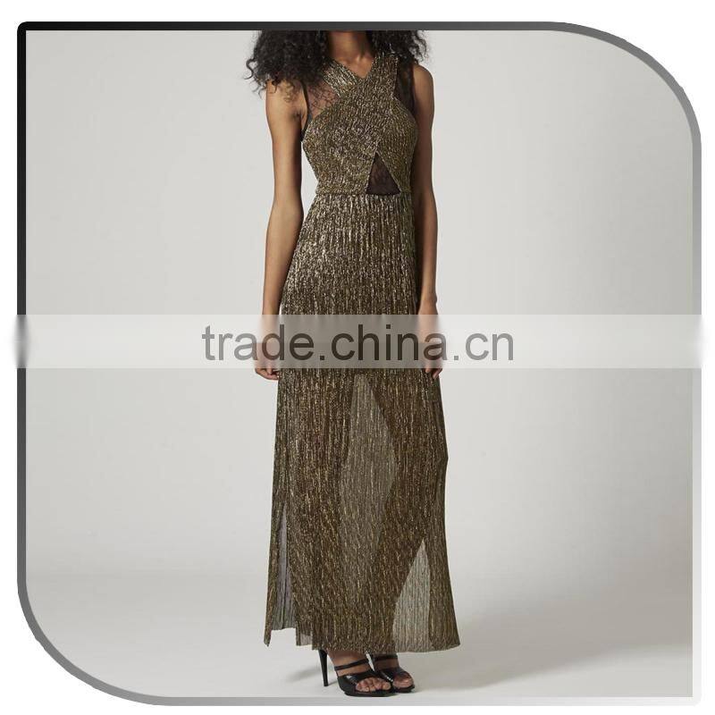 Latest Casual Dress Designs Sexy ladies Side Split Sleeveless one piece long maxi frog dress