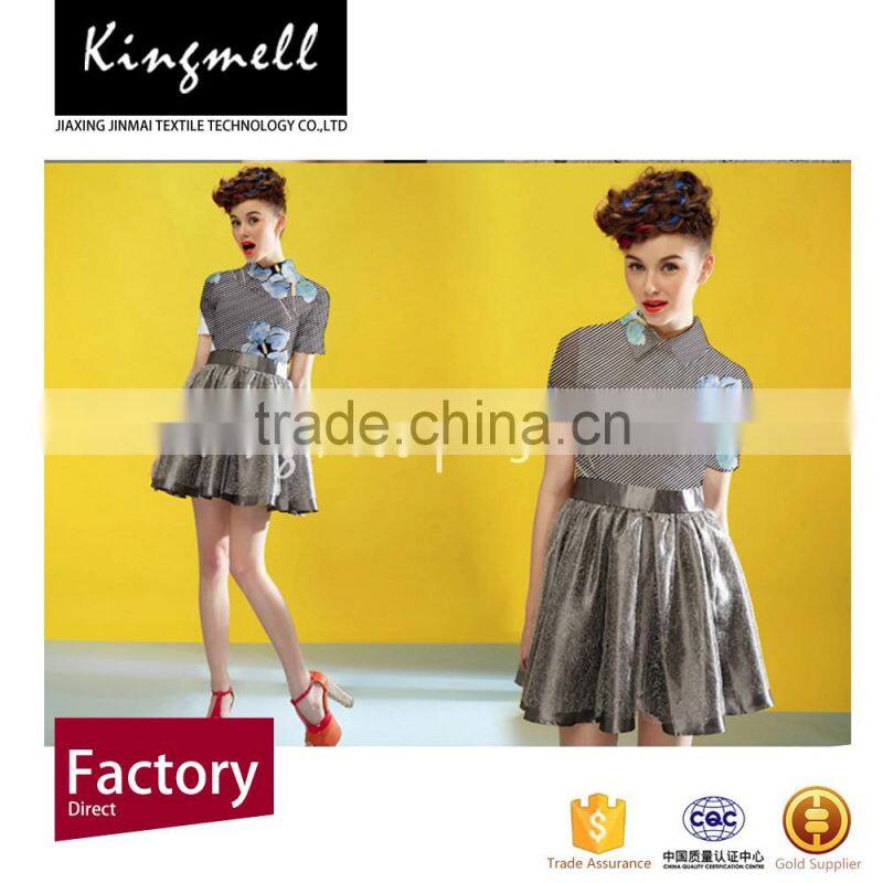 Custom digital printed silk linen wholesales fabric for top/dress/shirts