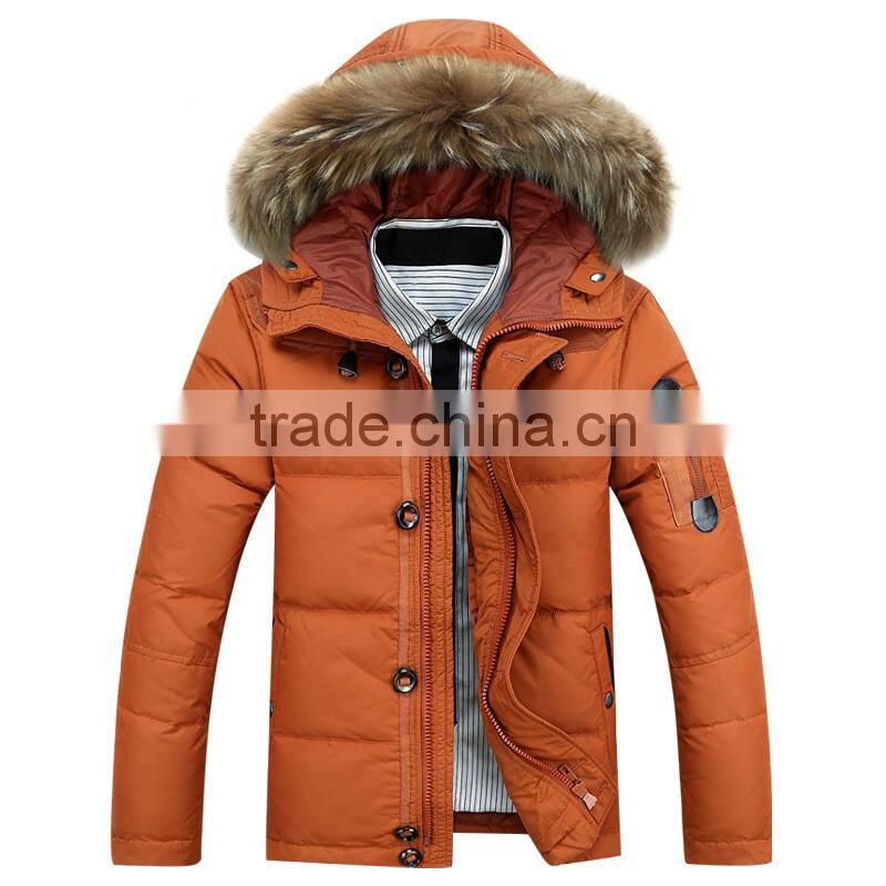 Fashion winter parka jacket with fur hood for men winter jacket men 2016