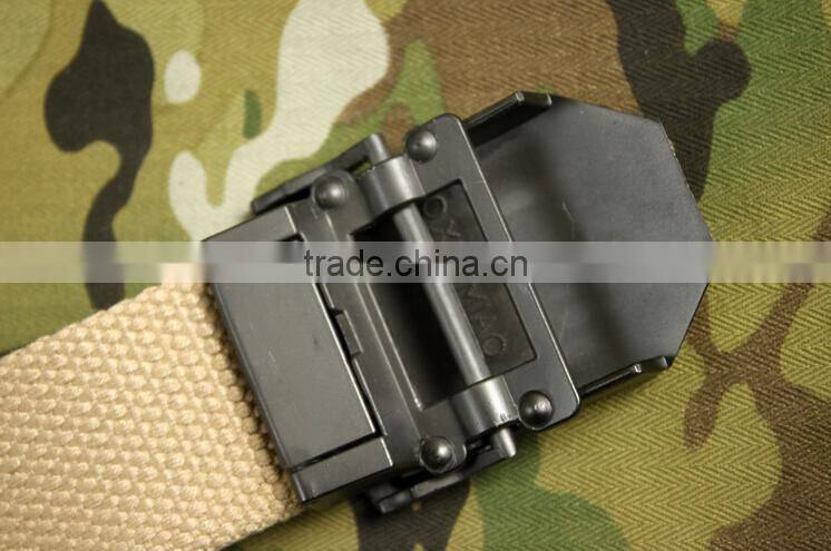 sandy color metal buckle military tactical trainer canvas belts