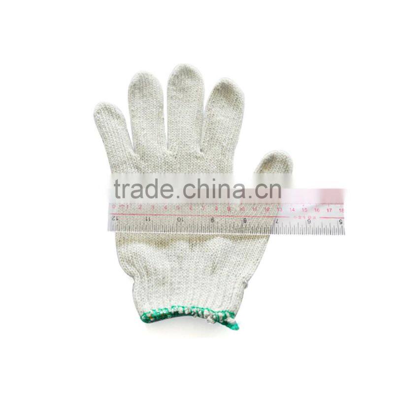 white poly cotton knitted safety gloves