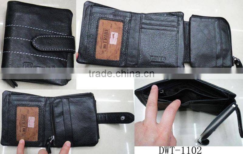 Fashion hot popular black genuine leather men notecase