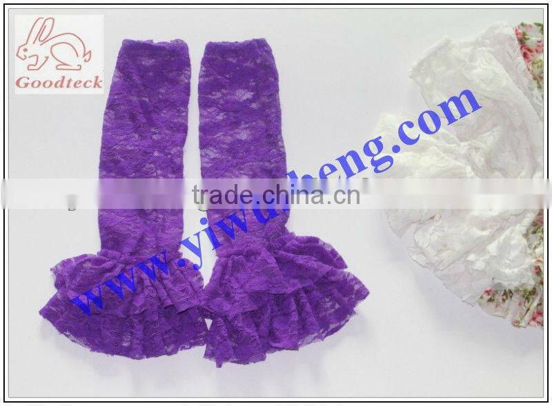 white rose pattern lace leg warmer girl's fashion baby lace ruffle leg warmers