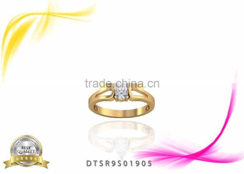 Beautiful Pear Cut White Zircon Studded 14kt Gold Plated Ring