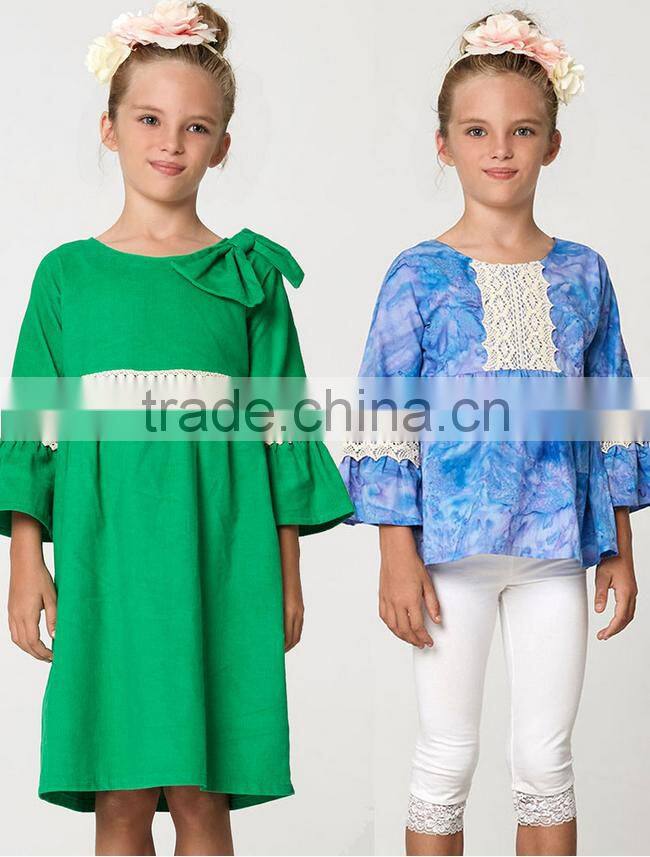 Western Girls Fall Outfits Latest Cotton Frock Designs Kids Flower Girls Puffy Birthday Party Dress