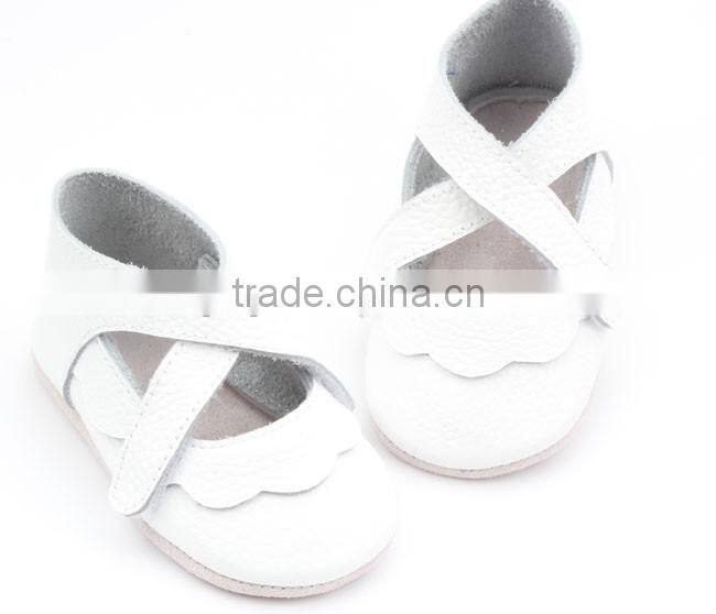 Fancy skidproof mary jane leather baby shoes