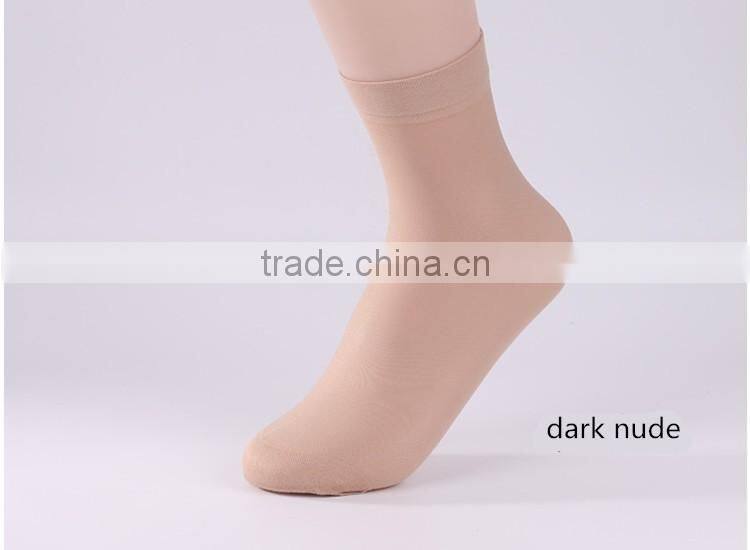 Amazing 10 Pairs/ lot Black nude Pure Color Short Sock Thin Transparent Crystal Silk Socks Girl Summer Women's Socks