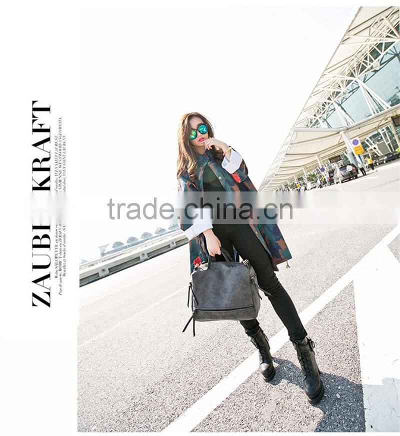 Vintage Nubuck Leather Large Women Shoulder Bag