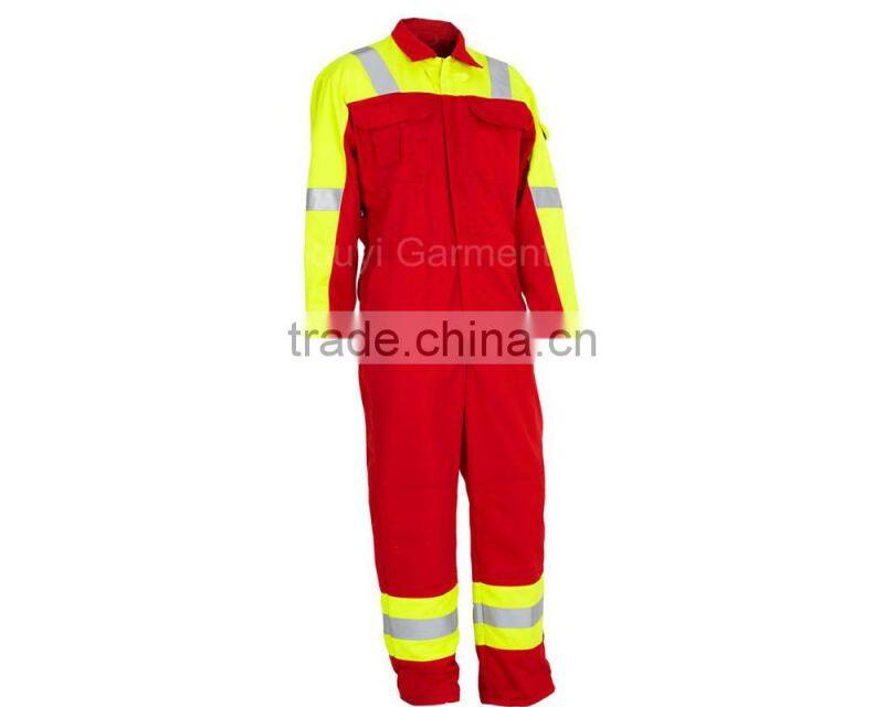 Nomex and FR Viscose Blended Fabric Permanent Flame Retardant Coverall With 3M Reflective tape