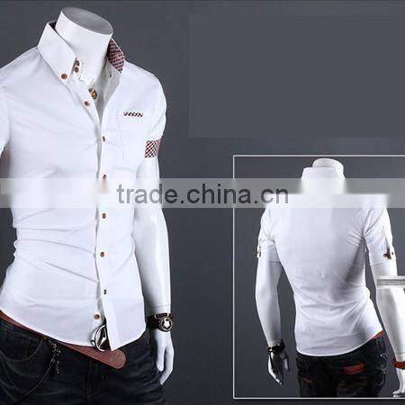 100% cotton casual fashion men's short sleeve shirt