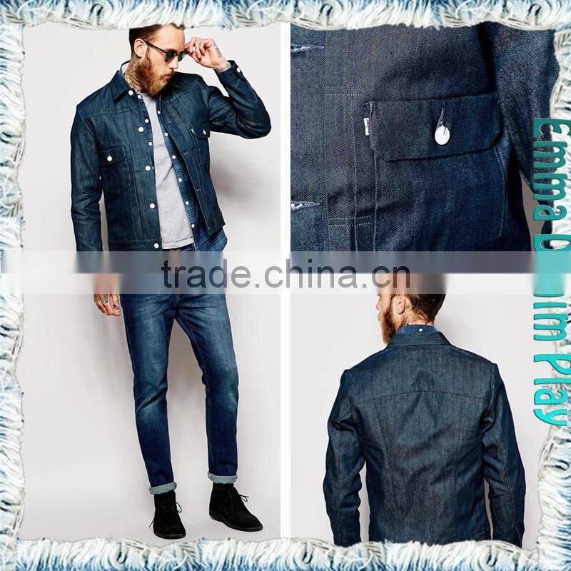 Mens New Design 2016 Spring Indigo Waxed Jean Chic Jackets Coats