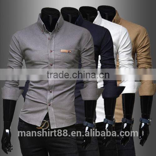 2017 mens slim fit solid color dress button down african shirt
