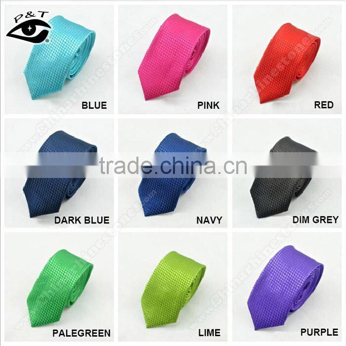 18 Colors Grid Tie Pure Color Neck Tie For Students Skinny Ties
