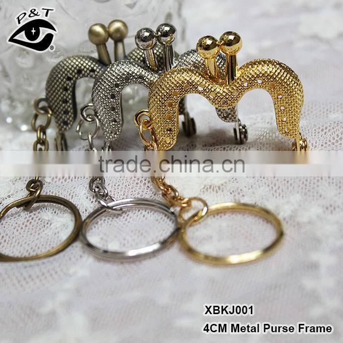 4CM Silver color metal purse frame sew on handles for handbags accessories