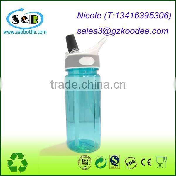 Plastic Water Bottle With Straw, Wide Mouth Water Bottle/Flip Straw Cap 25oz