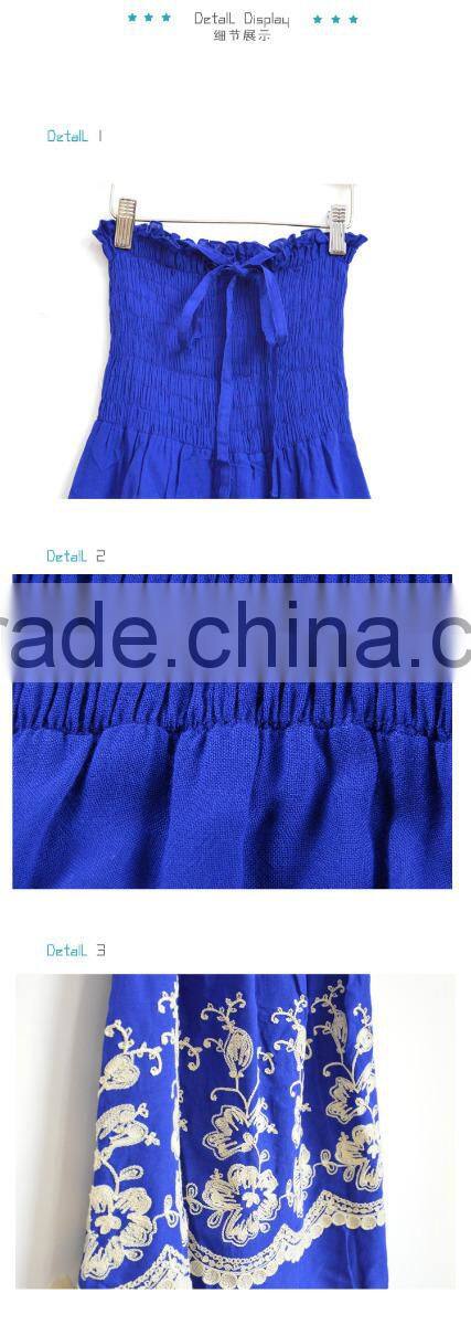 2014 new designed halter dresses girls embroidery dress wholesale