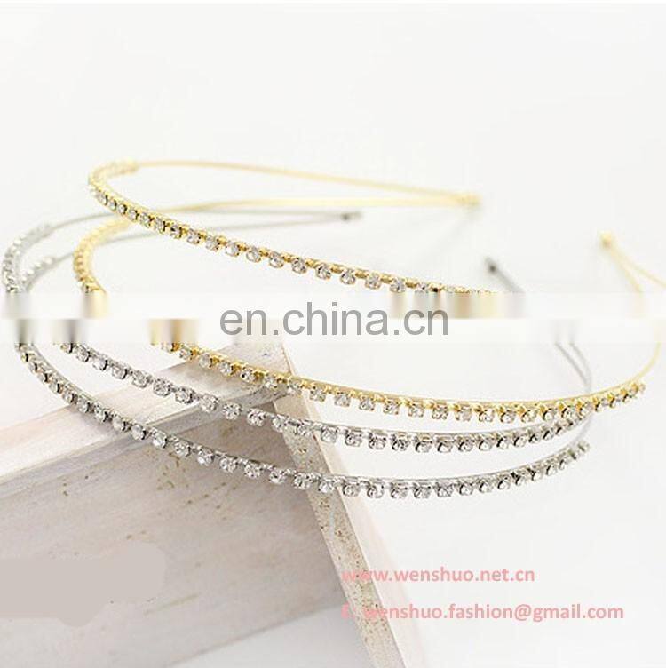 Delicate Fashion Double Row Crystal Alloy Women's Hair Clasp