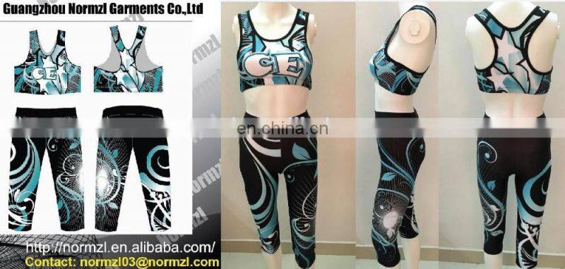 Bule star design wholesale dance costumes custom dance team uniforms
