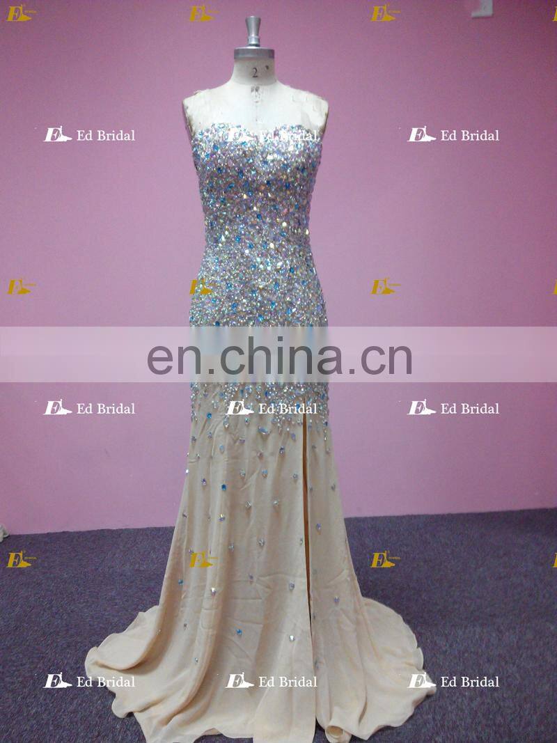 Hand Made Bling Bling Beaded Mermaid Long Evening Dress