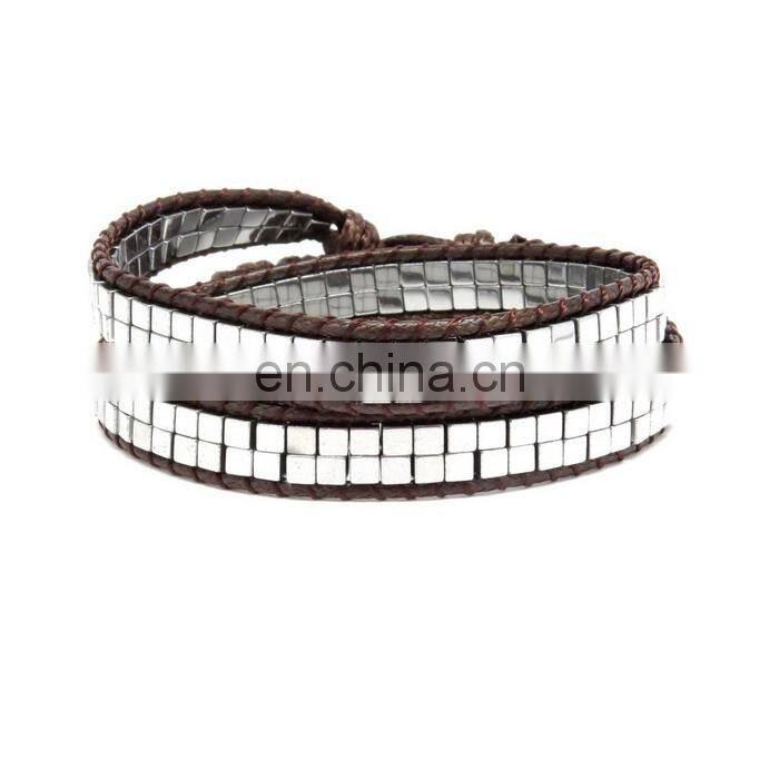 Handmade beaded color brecelet tube glass bead bracelet