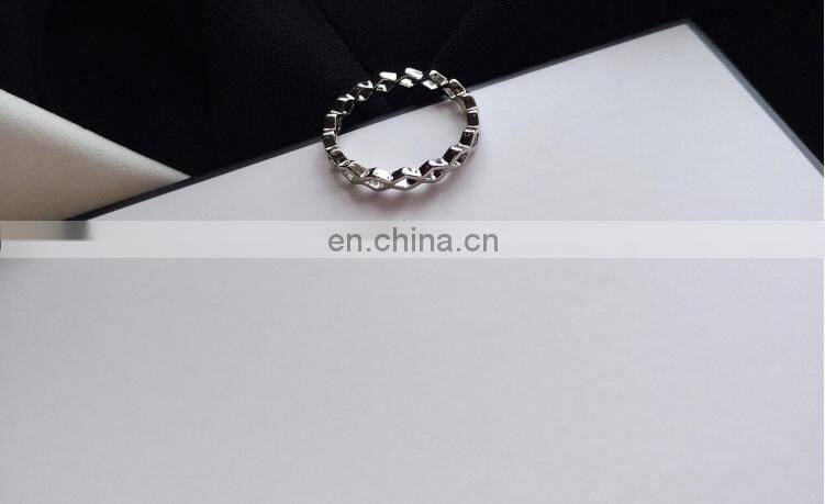 4PCS/Set Fashion Jewelry Black Bead Ripple Hollow Silver Rings For Women Knuckle Joint Ring Set