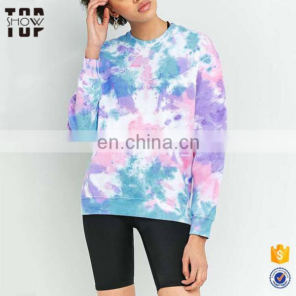Wholesale crewneck sweatshirt plain sweatshirt custom velvet bell sleeve mixed top