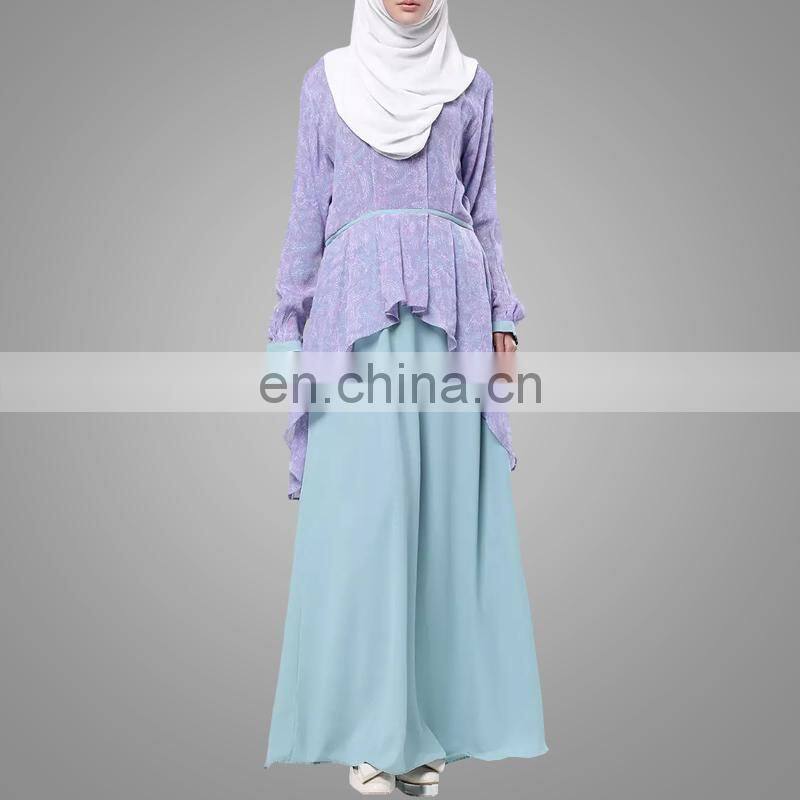 Baju kurung and baju melayu 2017 long printing wholesale islamic women clothing