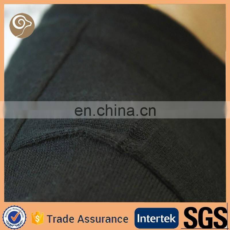 16gg women fashion black knitted 100% cashmere sweater