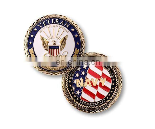 Customized design brass painting challenge metal coin