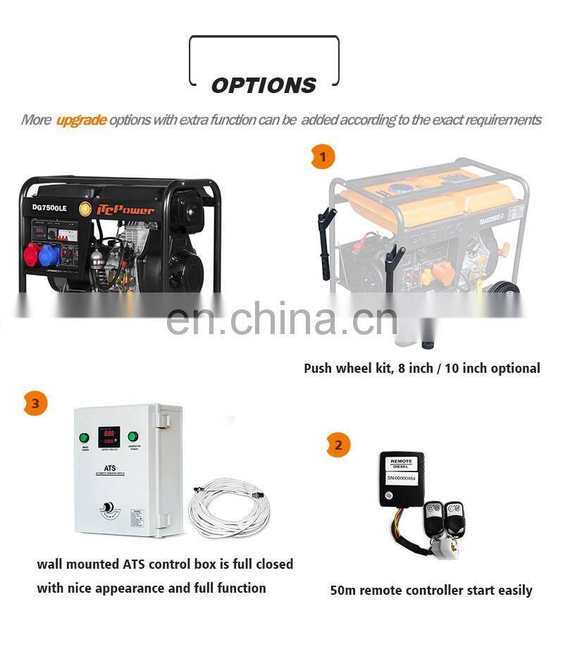 Best Price 4.5kW household air cooled open type diesel generator with high quality engine