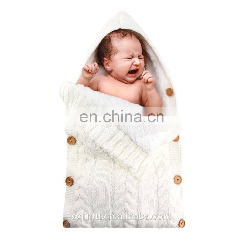 Newborn Baby Wrap Swaddle Blanket Baby Toddler Thick Knit Soft Warm Blanket Swaddle Sleeping Bag Stroller Sack