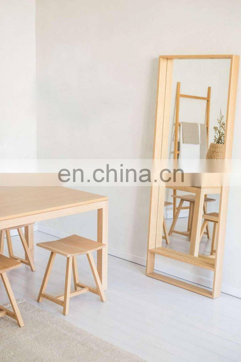 Large size wall mounted mirror oak framed wooden mirrors