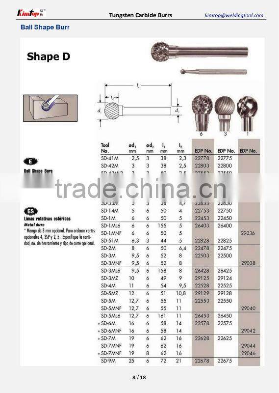Hot Isostatic Pressing Tungsten Carbide Burr