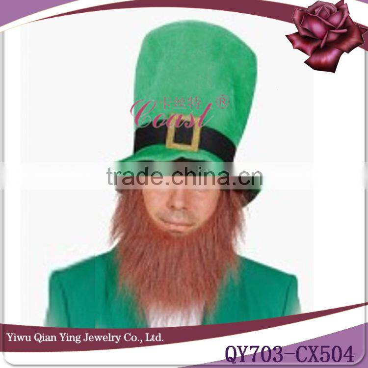 New St patrick day Green carvinal hat with beard