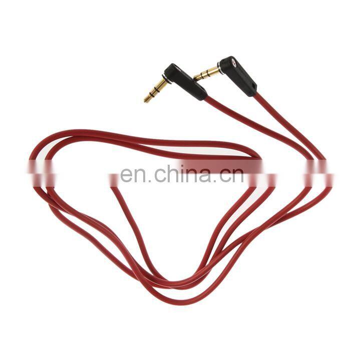 L 90 Degree Plug Noodle Shape Car Audio Aux 3.5mm USB Cable Male To Male Earphone Upgrade Audio Video Cable