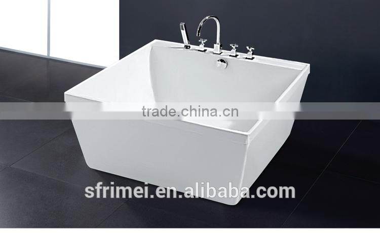Luxurious Royal Modern Design Acrylic White Bathtub Square Small