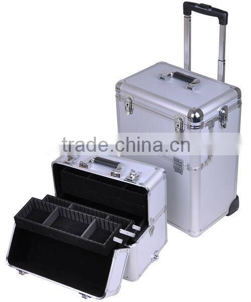 2014 travel aluminum pilot trolley case with aluminum tool case