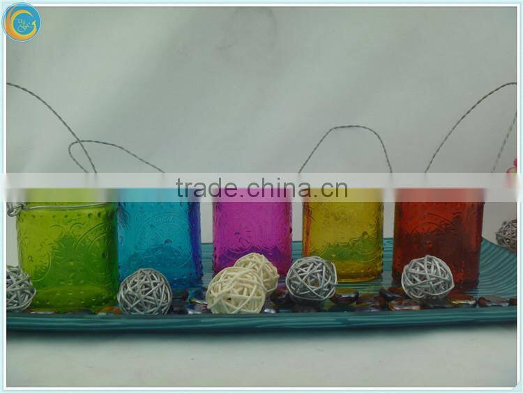 colored hanging tealight holders for garden