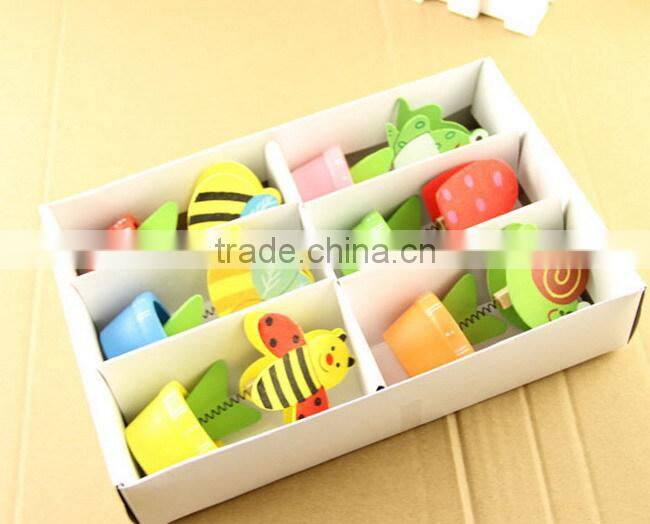 Wooden flower pot decoration items table card holder