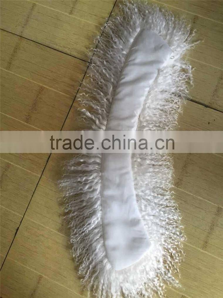 Genuine Mongolia Fur Scarf Natural Sheep Fur Collar Fur Muffler