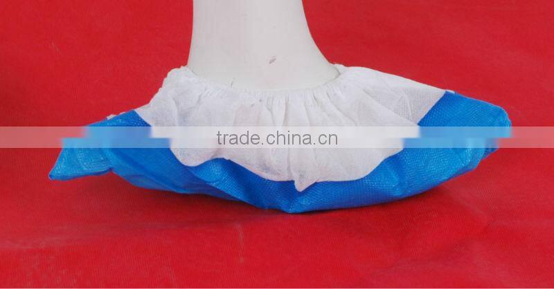 Industry Protection Plastic PP Disposable shoe cover shoecover Blue CPE coated White PP